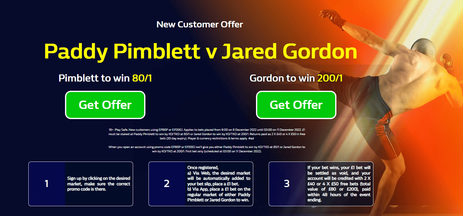 Paddy Pimblett vs Jared Gordon
