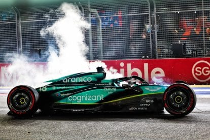 Stroll crashes in Singapore qualifying: A heavy impact at the conclusion of Q1